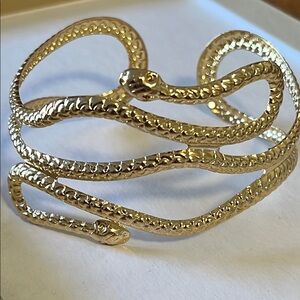 077 Gold Snake Cuff Bracelet